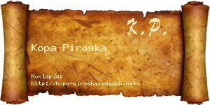 Kopa Piroska névjegykártya